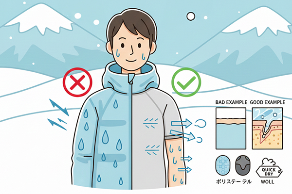 スキーウェアのインナー