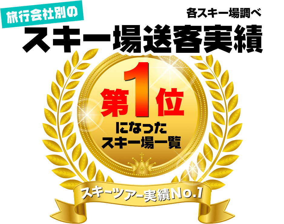 旅行会社別のスキー場送客実績 第1位になったスキー場一覧 スキーツアー実績No.1