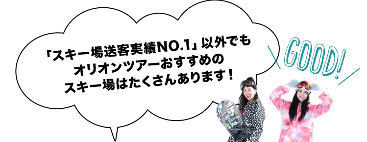 「スキー場送客実績NO.1」以外でもオリオンツアーおすすめのスキー場はたくさんあります！