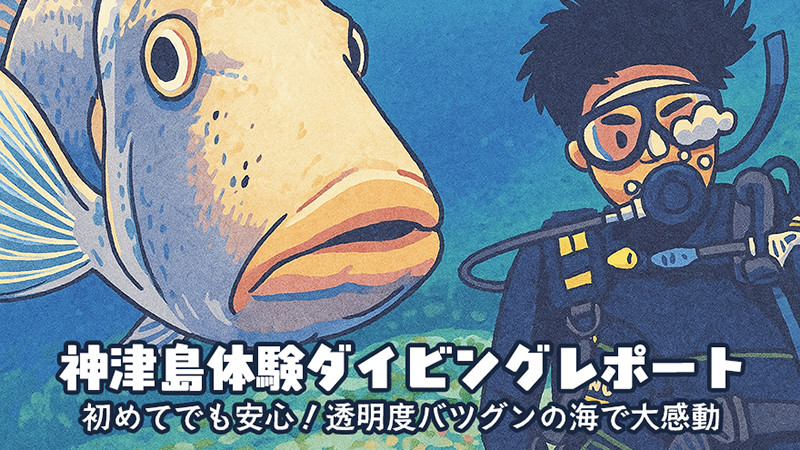 【神津島体験ダイビングレポート】初めてでも安心！透明度バツグンの海で大感動｜アクアメイトで海中デビュー